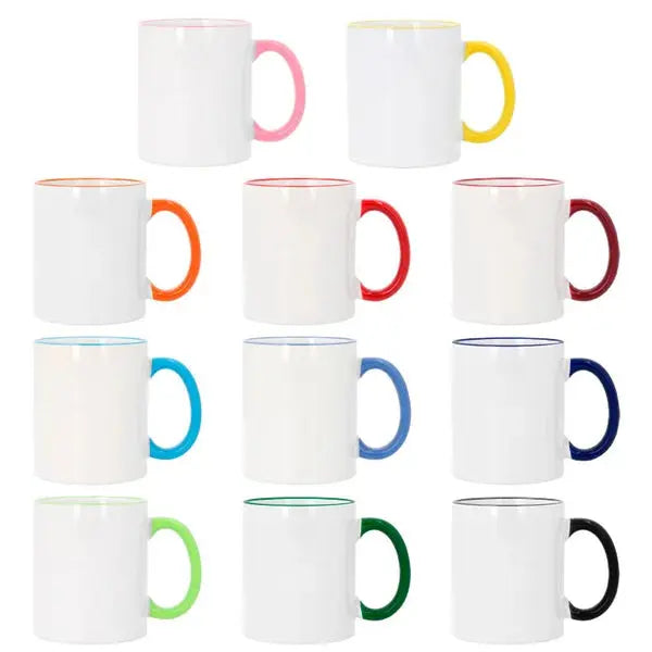 Taza personalizada con borde y asa de color - Sublimatumundo24